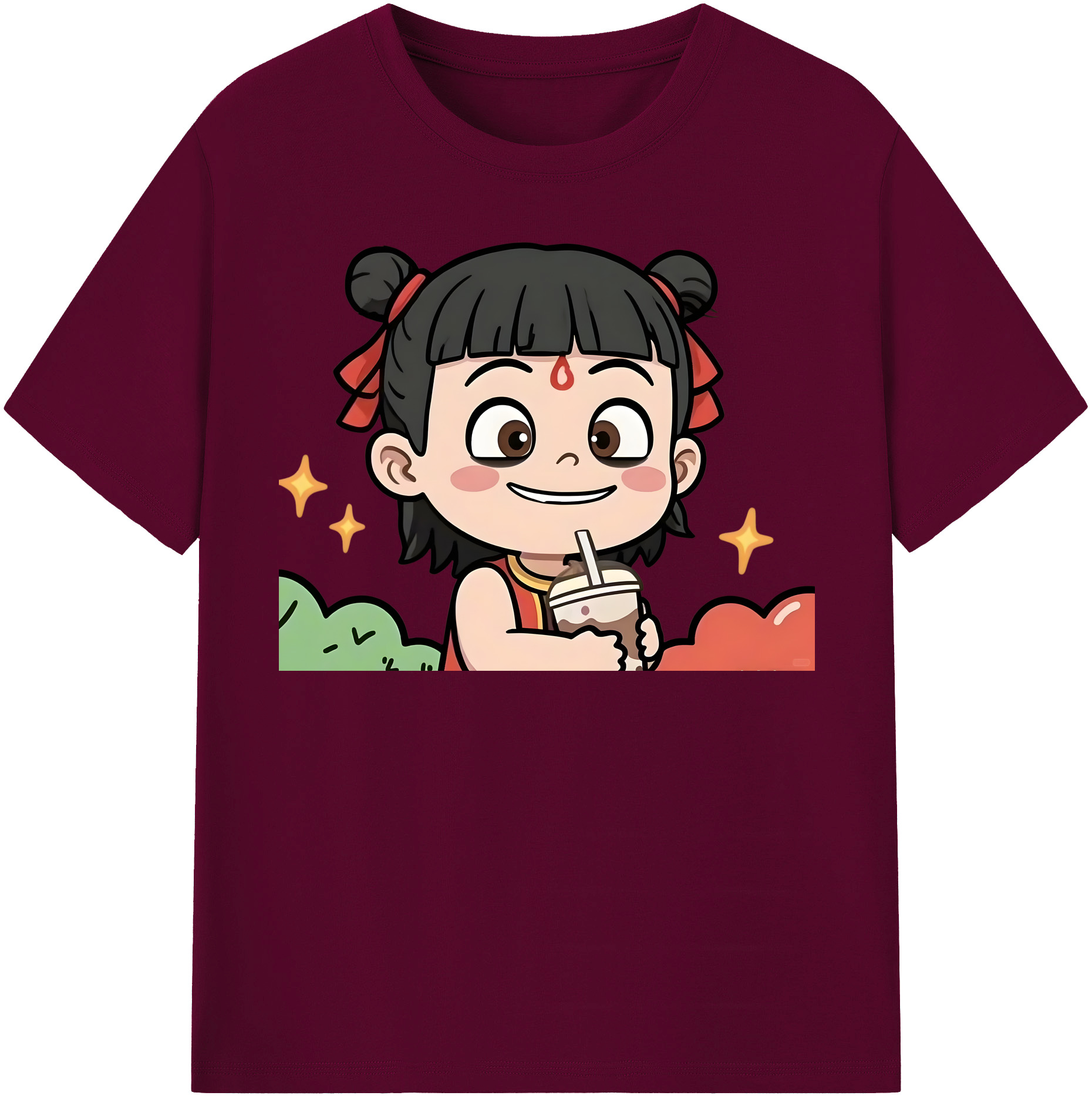 （画像用） Ne Zha 2 ナタ 魔童の大暴れ レディースカジュアルプリントTシャツ（綿100％）